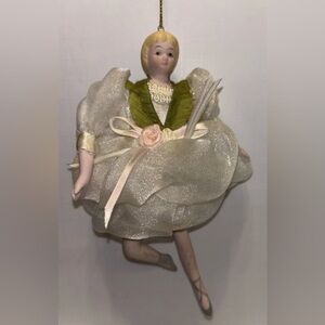 Vintage Christmas House of Lloyd Porcelain Ballerina Ornament Victorian Tutu 7”